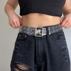 clear y2k belt